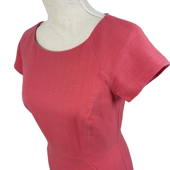 J Crew Coral Pink Short Sleeve Structured Sheath Suit Career Dress Womens 4 - Picture 11 of 13